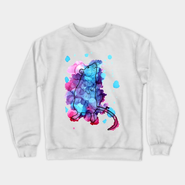 Inky Rat Crewneck Sweatshirt by WolfySilver